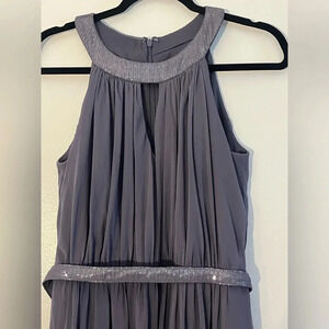 Dessy Collection | Vivian Diamond maxi sheer overlay gray/purple size 12 sequin
